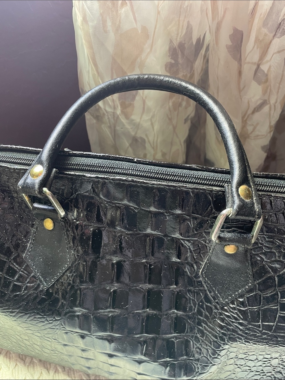 VTG JACO CROC EMBOSSED SATCHEL - Picture 5 of 14
